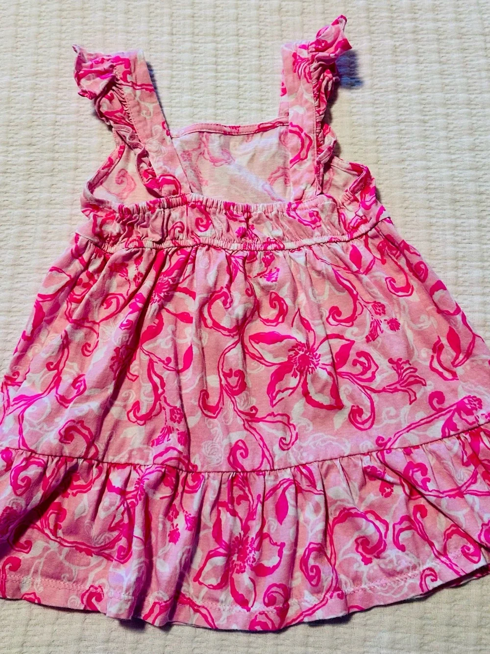 Lilly Pulitzer Pink & Fuchsia Floral Ruffle Strap Dress